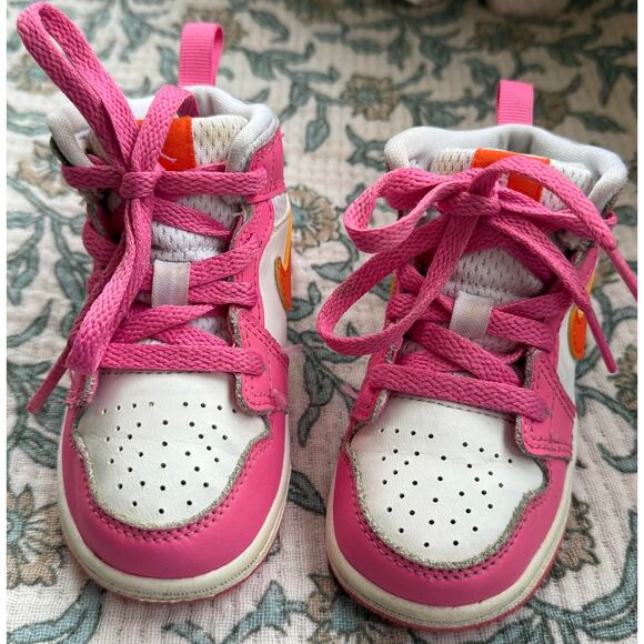 Jordan 1 Pinksicle Orange Infant Toddler Girls Unisex Sneaker Shoe Size 5.5C - Picture 9 of 10